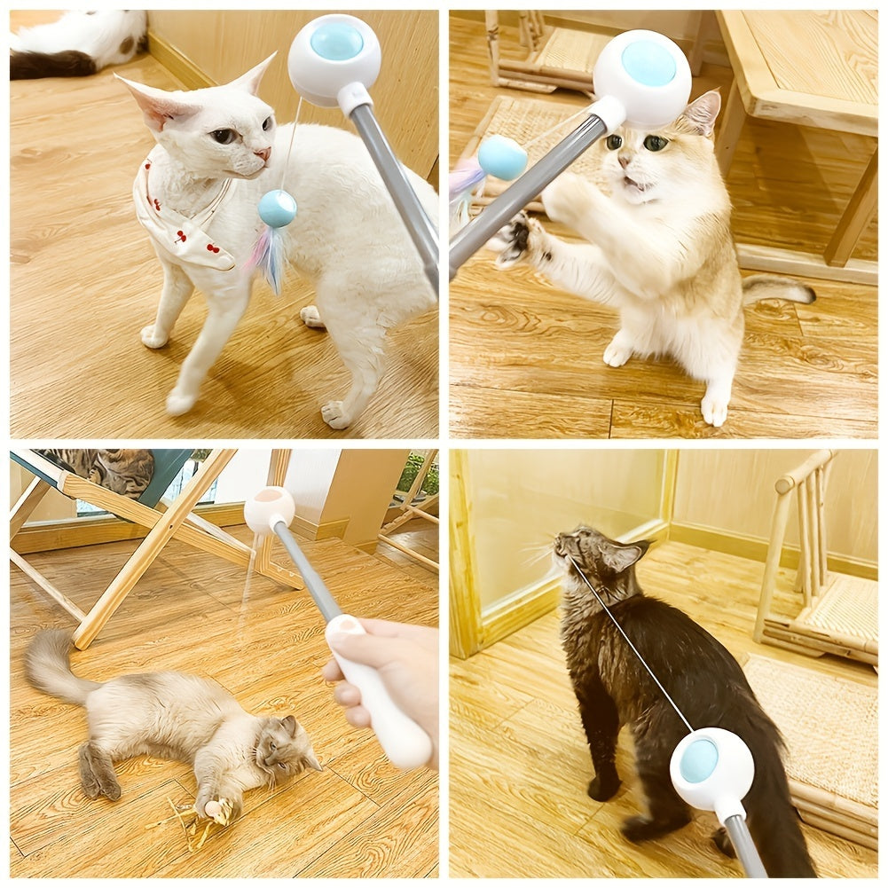 Retractable Cat Wand Toy for Active Indoor Cats