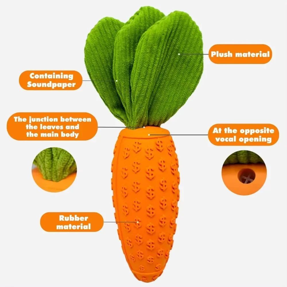 Cute Carrot Chew Toy for Healthy Playtime