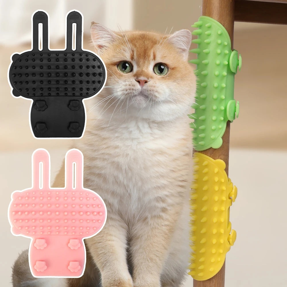 Self-Grooming Cat Scratcher Brush for Fur Control