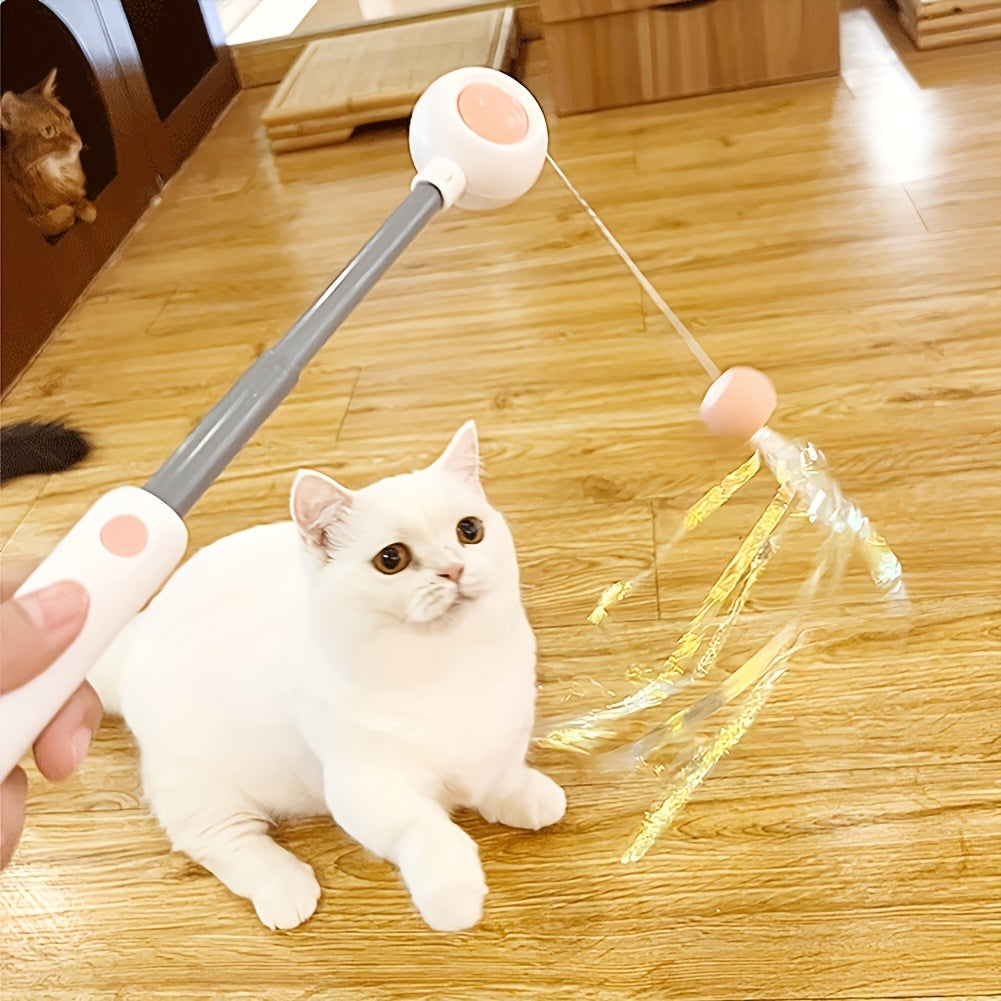 Retractable Cat Wand Toy for Active Indoor Cats