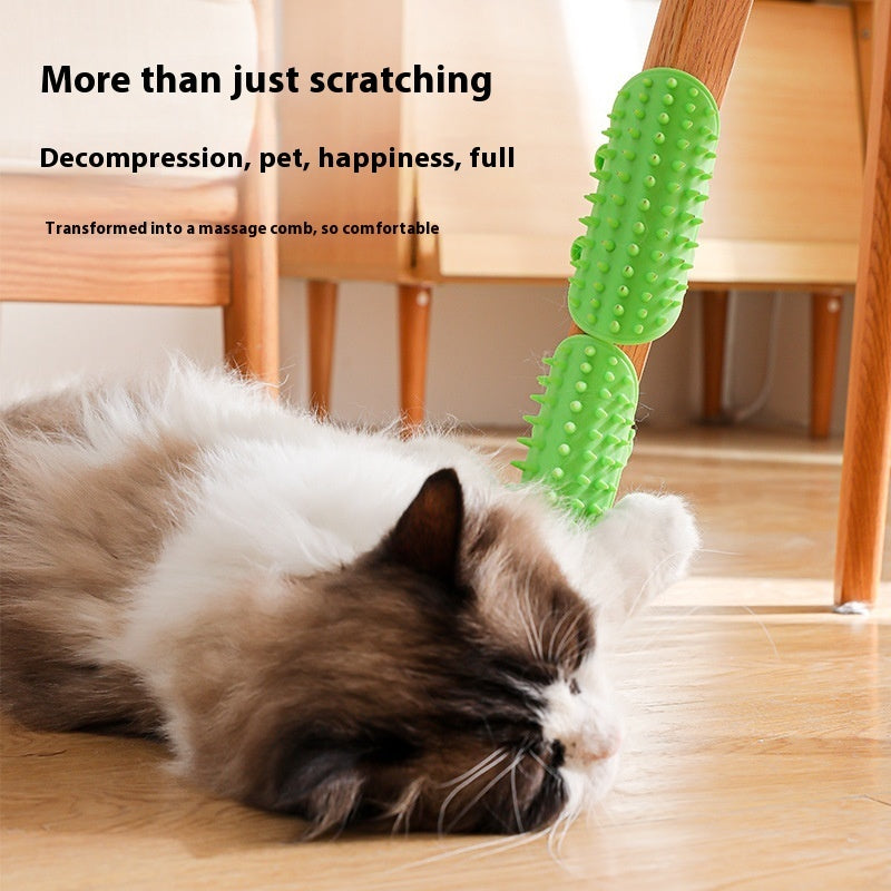 Self-Grooming Cat Scratcher Brush for Fur Control