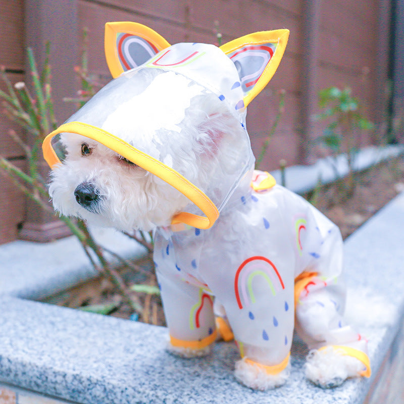 Cute Waterproof Rainbow Raincoat for Dogs