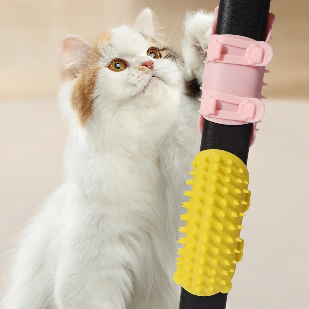 Self-Grooming Cat Scratcher Brush for Fur Control